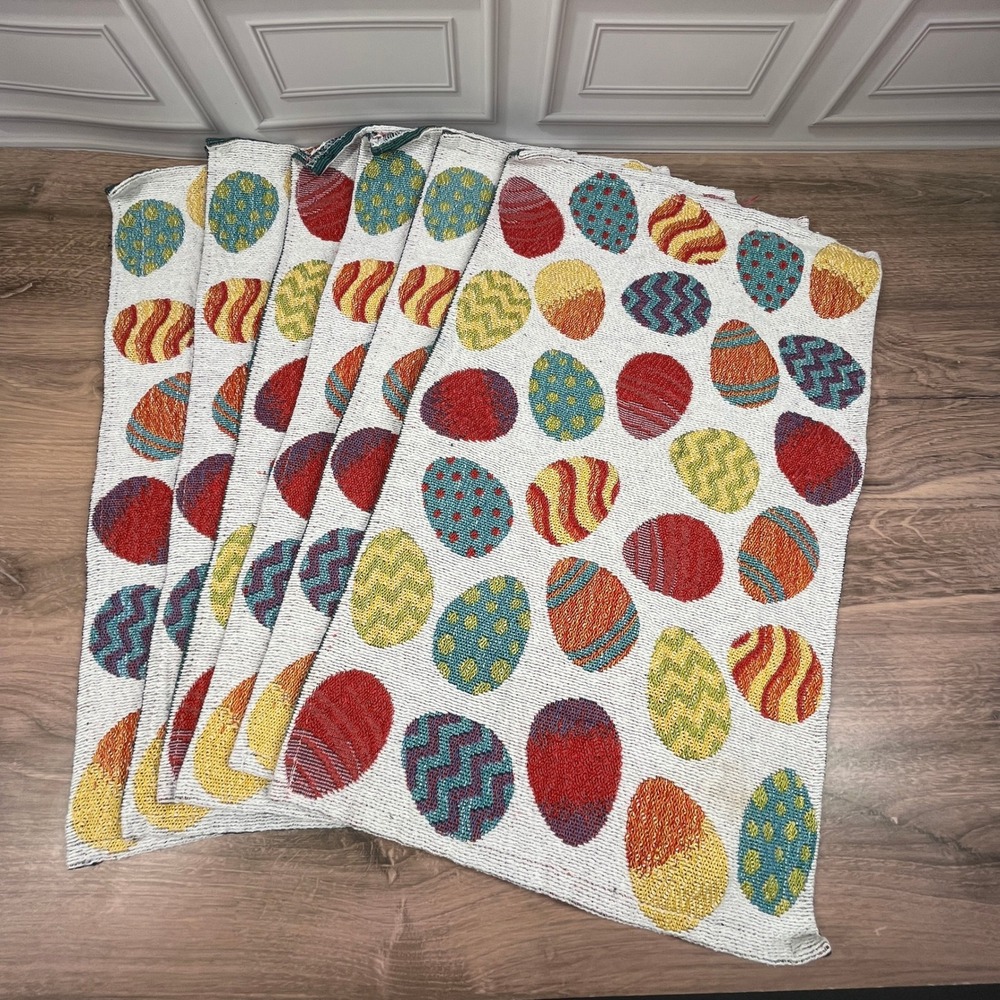 Design Mainstream International Easter‎ Egg Placemats Woven Tapestry Set of 6